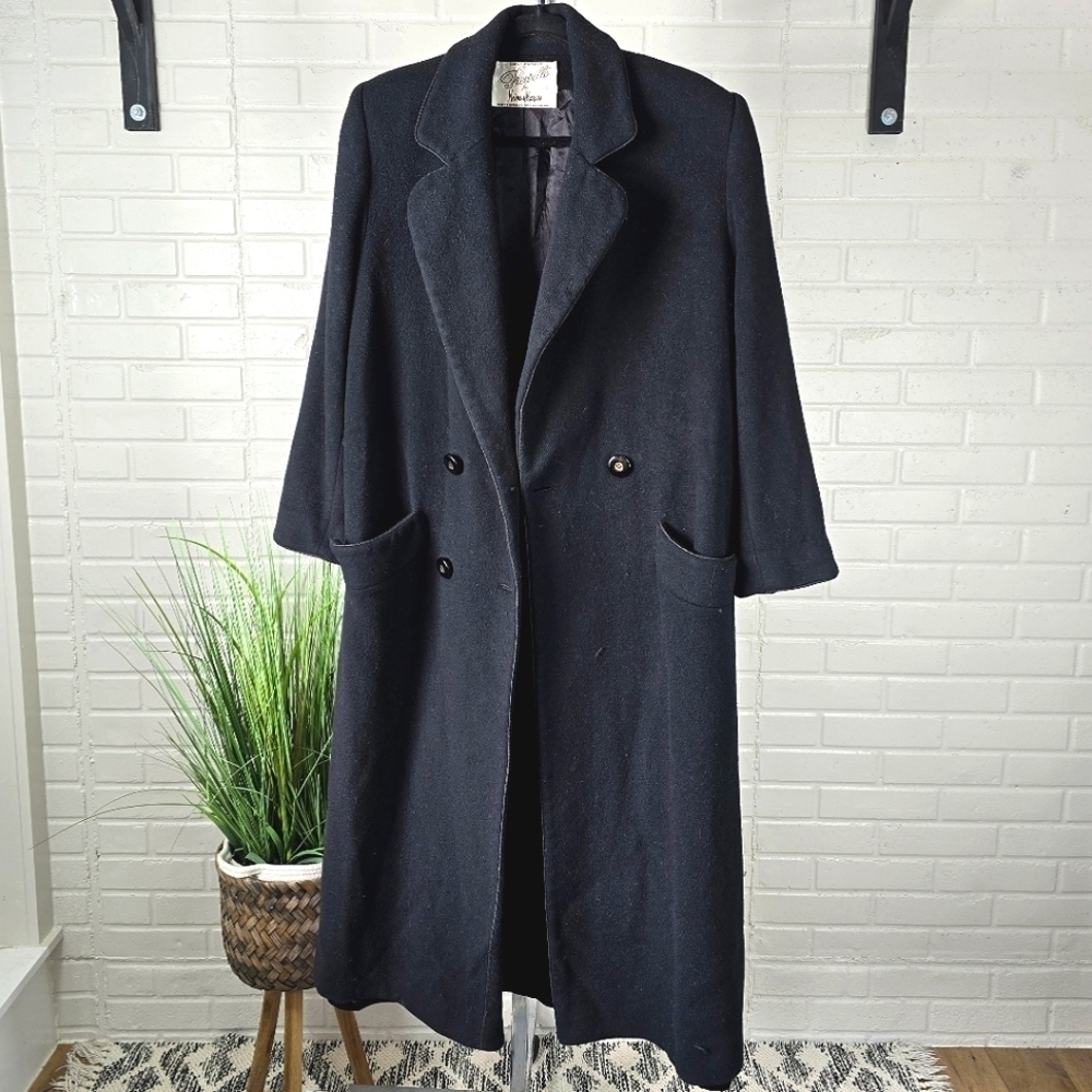 Vintage Neiman Marcus Black 100% Cashmere Long Coat size Medium Large - Picture 16 of 16